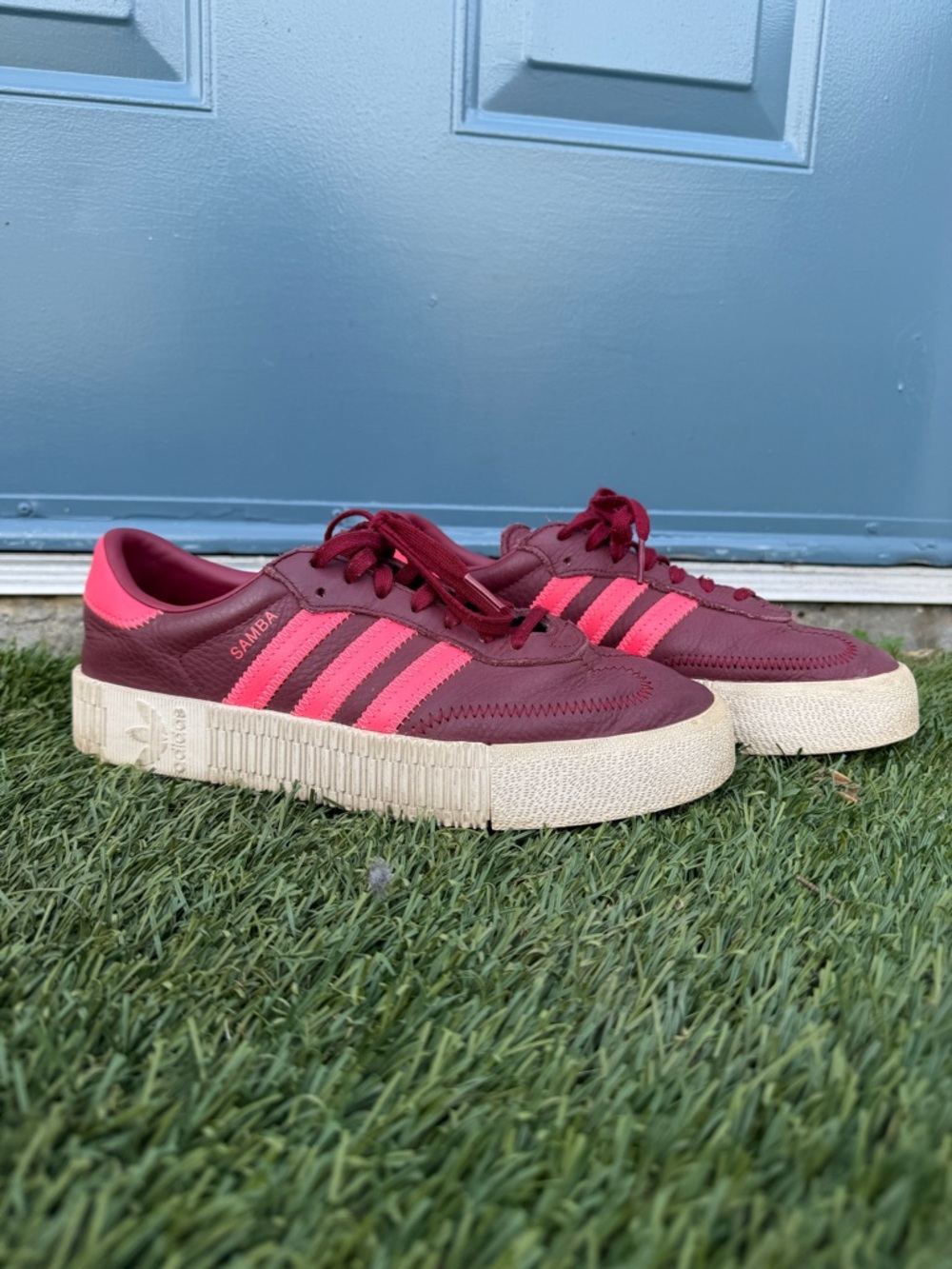 adidas Samba Womens Sneakers in Burgundy and Pink